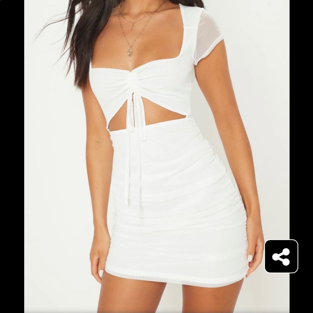 NWT Pretty Little Thing ruched cut out mini dress